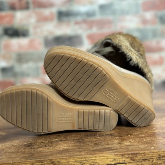 Coach Suede Wedge Boots with Natural Rabbit Fur - Picture 6 of 6
